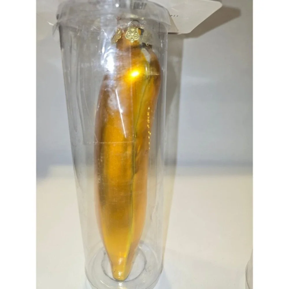Old World Glass 1994 Vintage Banana and Corn‎ Ornaments Set of 2 Trim Trends